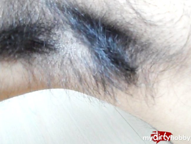 closeup of hairy underarm