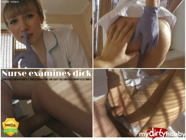 Nurse examines dick.