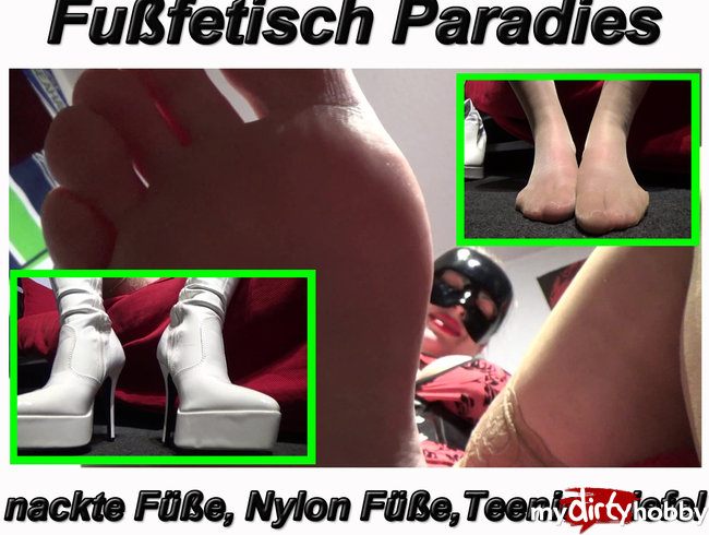 Nackte Füße + Nylon Füße + Teenie Stiefel = Fußfetisch Paradies