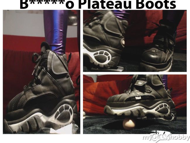 Teen in B*****o Plateau Boots Stiefeln macht Crushing