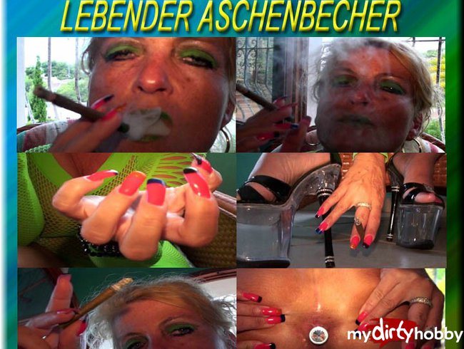 #Userwunsch# Rauchende Herrin und ihr lebender Aschenbecher