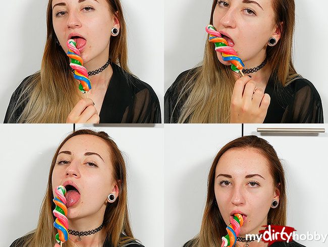 Licking the lollipop
