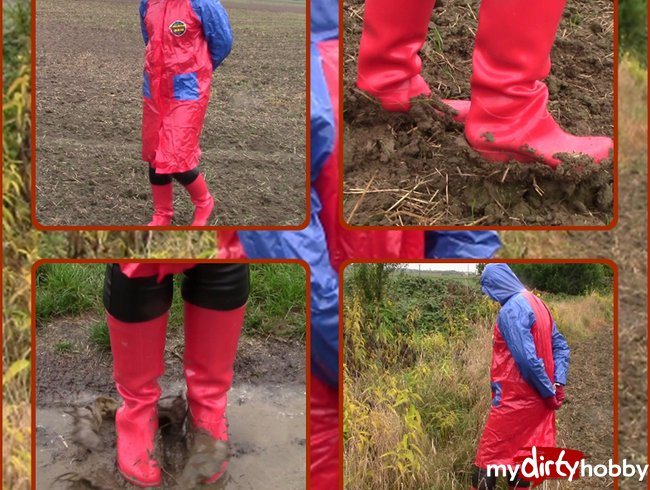 Handcuffs, dirty wellies and raincoat
