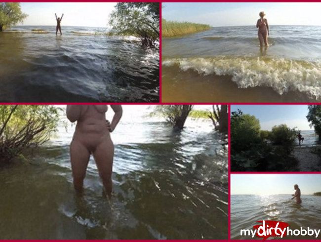 pissing on the beach ... in the river