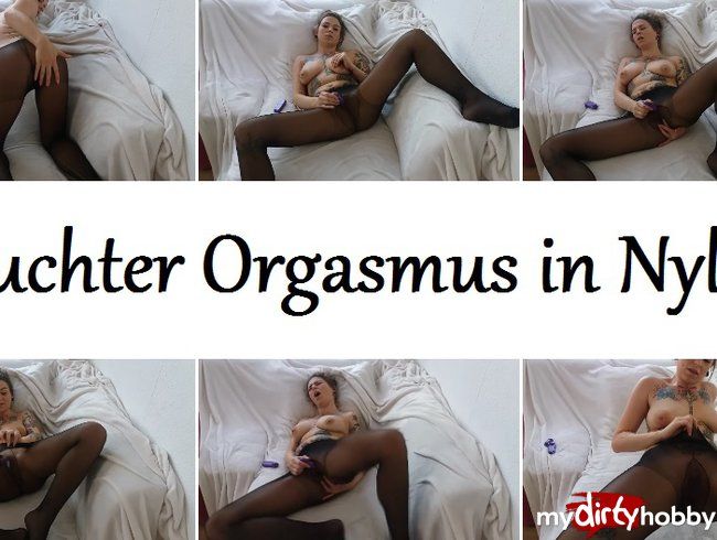 Feuchter Orgasmus in Nylon Strumpfhose