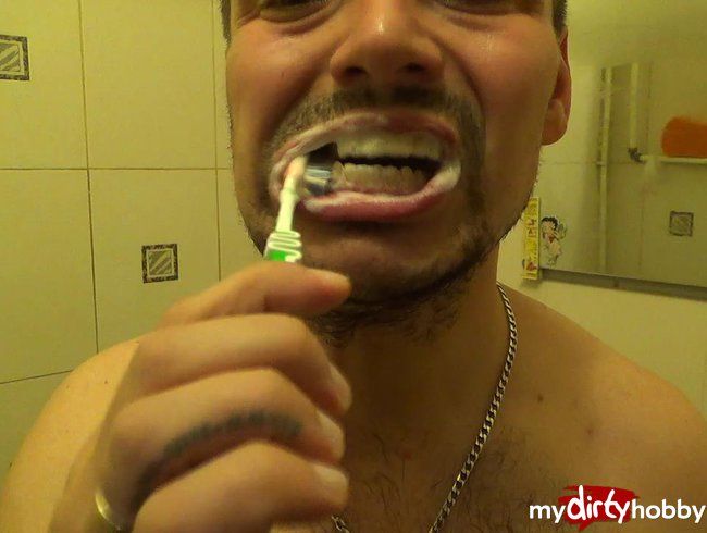 Teethbrushing and nose cleaning and blowing fetish - Alex!