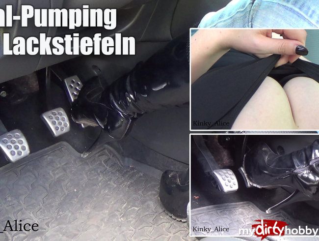 Pedal-Pumping in Lackstiefeln