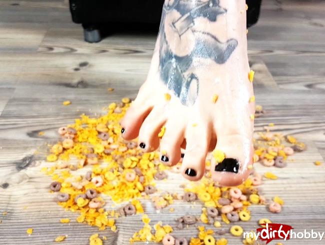 Barefoot Crushing lecker Fuß Frühstück